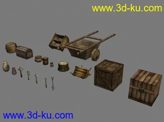 3D打印模型一组多个小物件（低模）的图片