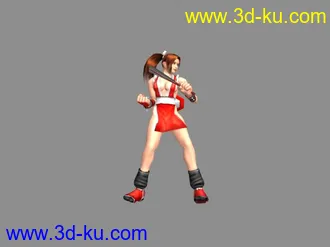 3D打印模型KOF游戏角色 不知火舞 带贴图、骨骼的图片