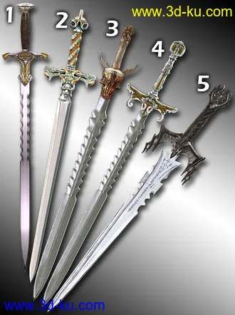 3D打印模型五款精美的剑！~的图片