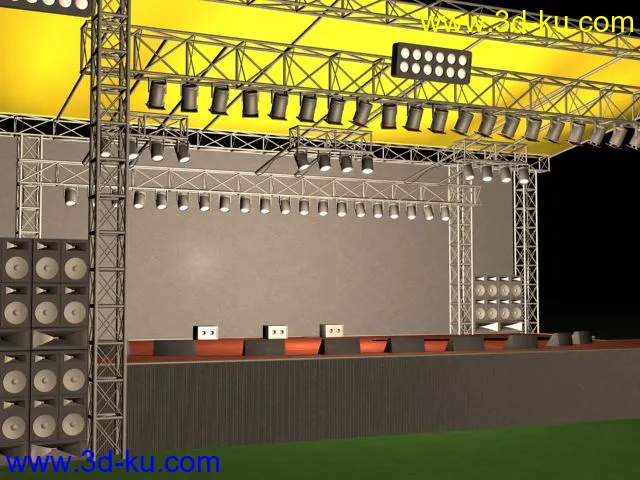 高细节的演出舞台（灯光音响俱全）MAX8带帖图模型的图片1