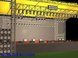 3D打印模型高细节的演出舞台（灯光音响俱全）MAX8带帖图的图片