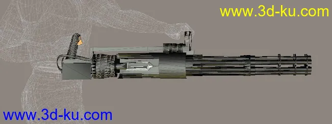 M134 - 1分钟 6000发弹 的机枪 -  底模, 无贴图 , obj模型的图片1