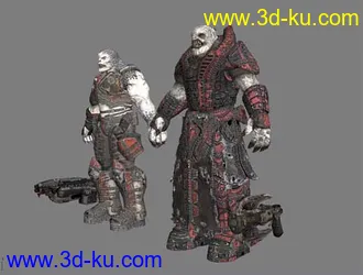 3D打印模型战争机器~~~~~兽族战士+兽族护卫兵+武器4件的图片