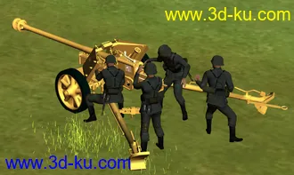 3D打印模型绝对期待: 2战 德国 PAK40 75mm 炮的图片