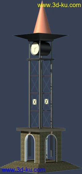 室外建筑模型---钟楼的图片