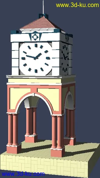 室外建筑模型---钟楼的图片