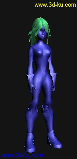 女孩模型，没画贴图的，的图片