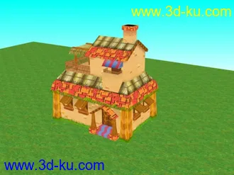 3D打印模型新手做了个卡通建筑，请各位大大多提点！的图片