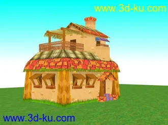 3D打印模型新手做了个卡通建筑，请各位大大多提点！的图片