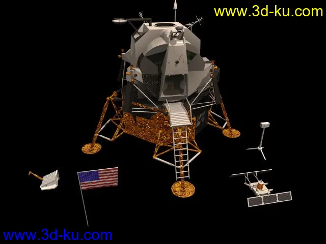登月器(带贴图)模型的图片1