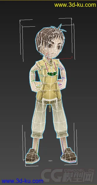 3D打印模型台灣Q版廖添丁，含骨架，動作max的图片