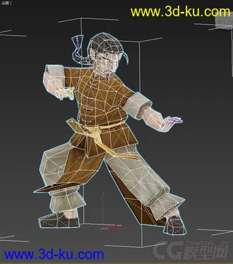 3D打印模型台灣Q版廖添丁，含骨架，動作max的图片