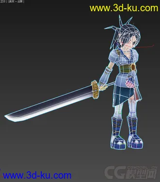 3D打印模型台灣Q版廖添丁，含骨架，動作max的图片