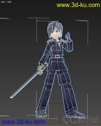 3D打印模型台灣Q版廖添丁，含骨架，動作max的图片