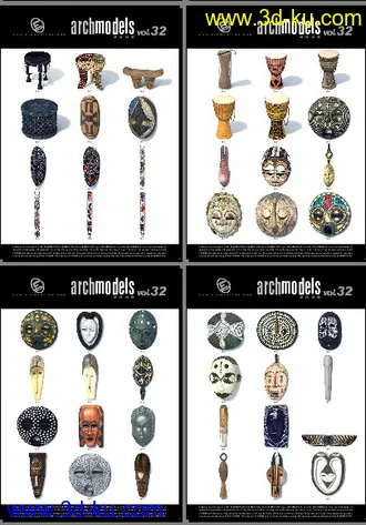 3D打印模型土著民俗饰物模含贴图的图片