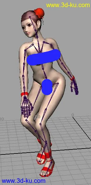 一个中国式美女加动作maya2008文件模型的图片1