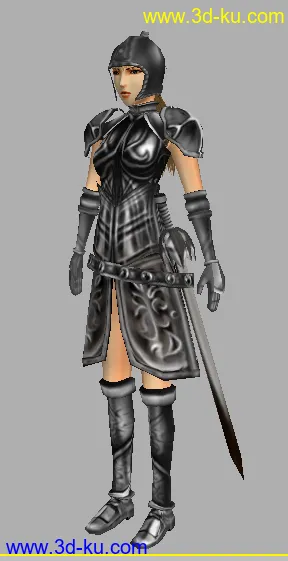 3D打印模型原创游戏人物----女守卫的图片