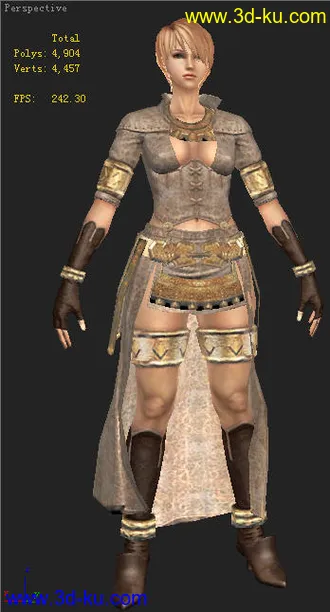 3D打印模型奇迹世界npc－圣射手商人  伊美（带法线、高光）搜了下论坛 没人截过的图片