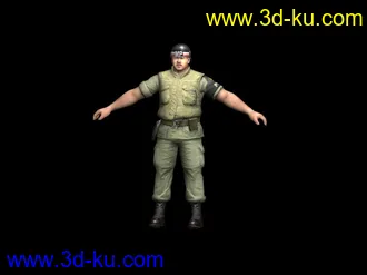 3D打印模型美国大兵------4边面的图片