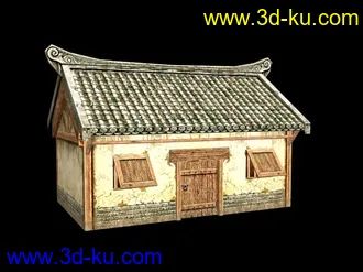 3D打印模型一间古代民房的图片