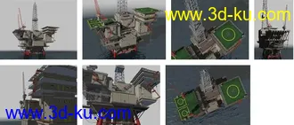 3D打印模型海上石油钻探平台38万面  3ds格式的图片