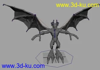 怪兽带翅膀的模型（绑定好的）的图片