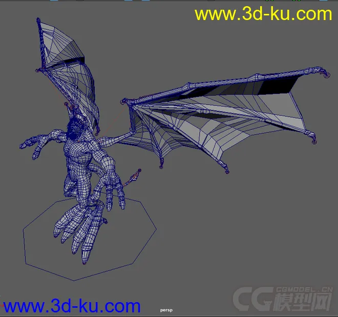 怪兽带翅膀的模型（绑定好的）的图片2