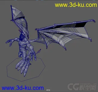 怪兽带翅膀的模型（绑定好的）的图片