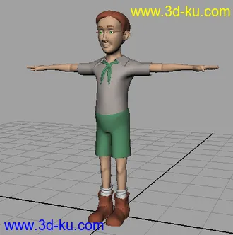 卡通角色模型及骨骼的图片