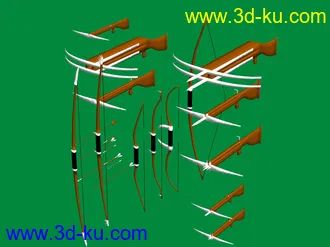 3D打印模型各类型弓、弩和箭的图片