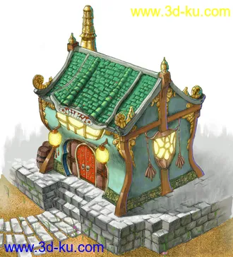 3D打印模型100％原创发个天地玄门的手绘建筑的图片