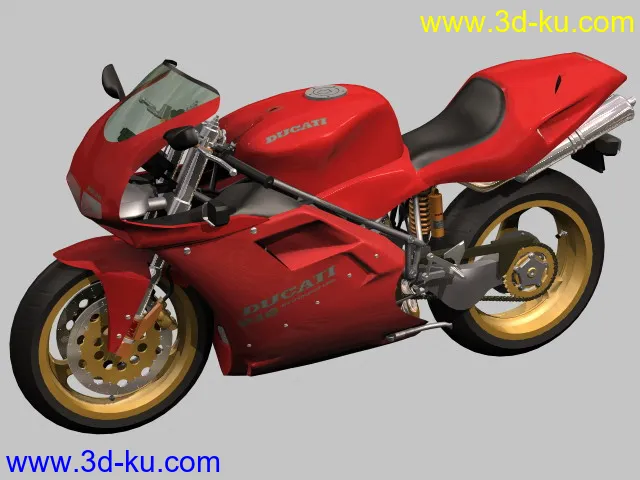 高精度摩托1(带贴图)3D8可打开模型的图片1