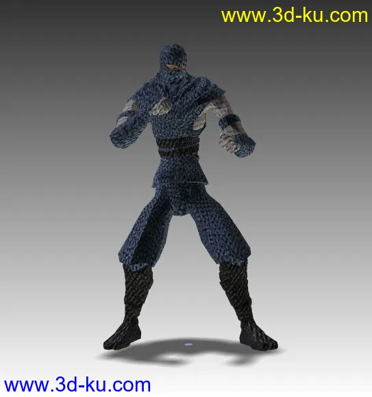 带41个武打动作骨骼动画的日本忍者，Direct3D .X格式。模型的图片2