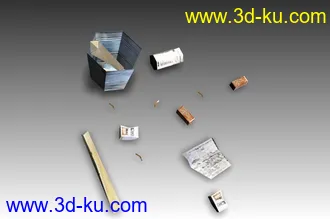 3D打印模型垃圾和垃圾桶的图片