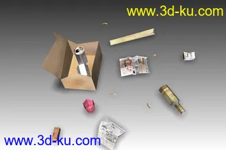 3D打印模型垃圾和垃圾桶的图片