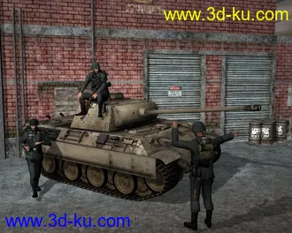 3D打印模型POSER&DAZ专用豹式坦克！的图片