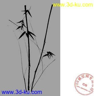 3D打印模型水墨材质---竹子的图片
