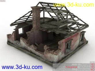 3D打印模型[首发] 残垣败瓦 破房子一间的图片