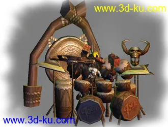 3D打印模型WOW 搖滾風戰牛!! 重低音鼓群!!的图片