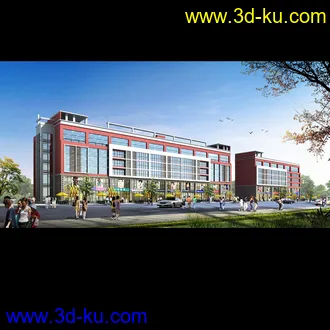 3D打印模型一个学校的教学楼（底商）的图片