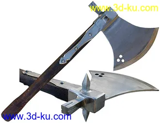 3D打印模型中世纪战斧的图片
