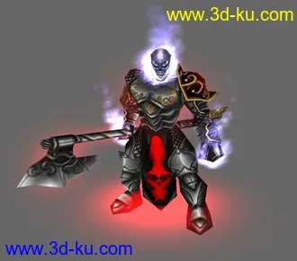 3D打印模型1个帅气的骷髅斧战士的图片