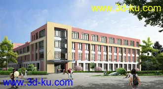 3D打印模型学校教学楼.           材质，贴图灯光全！！！的图片