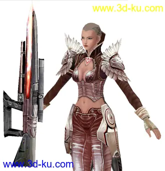3D打印模型拿镭射枪的尼姑的图片