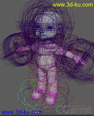 3D打印模型maya  绑定好骨骼的小人的图片