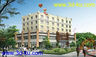 3D打印模型沿街售楼商铺，材质灯光全！！！的图片