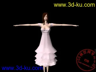 女性人体模型，有骨骼和贴图的图片