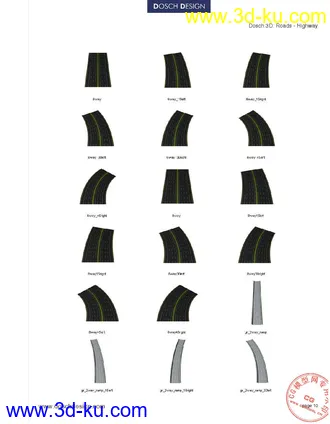 非常经典的道路模型带贴图的图片
