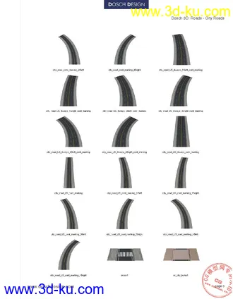非常经典的道路模型带贴图的图片