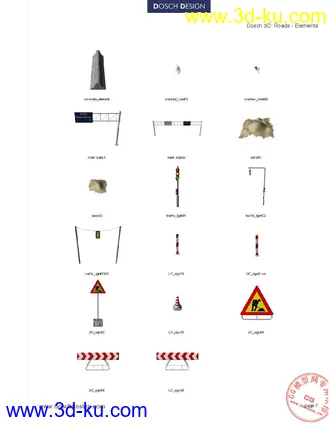 非常经典的道路模型带贴图的图片